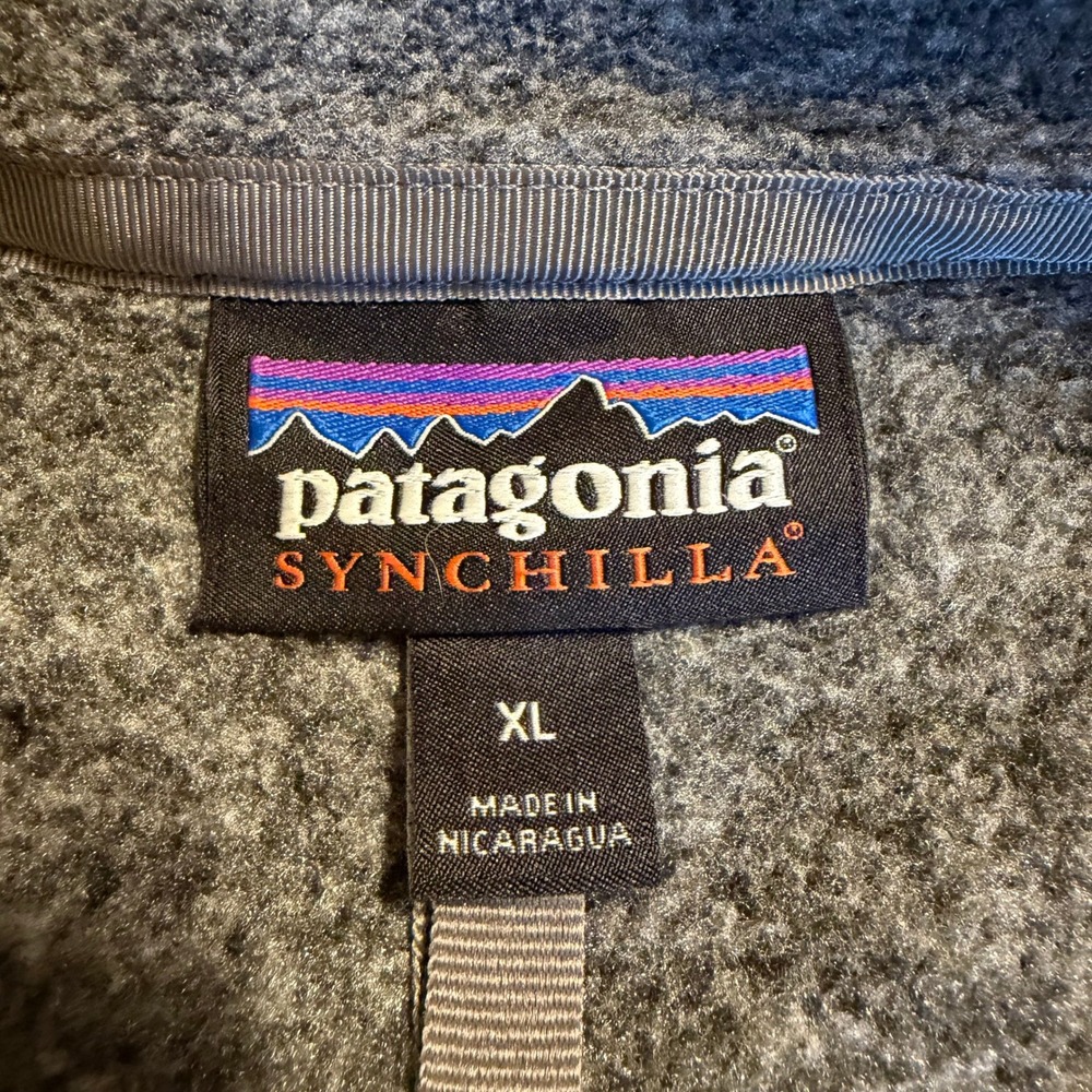 Patagonia Synchilla Fleece Vest Mens XL Heather Grey Full Zip Mock Neck Gorpcore - Picture 2 of 7